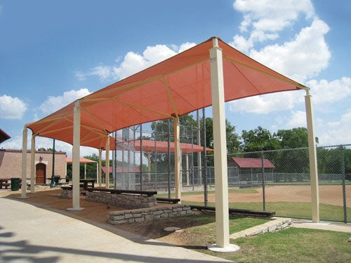 Wrap Around Shade Structure (Custom) example; pictured size and colors may vary