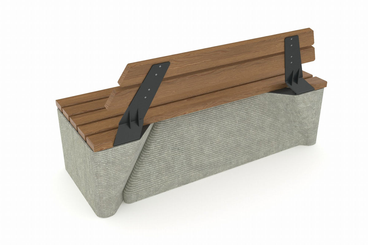 Cemer Moduline Series Bench With Backrest CUS 1102 Site Furnishing