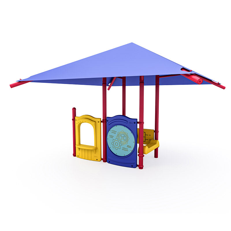 Scooter Stop commercial playground equipment by World Klass Play – Primary Colors – Shade Canopy – view 11