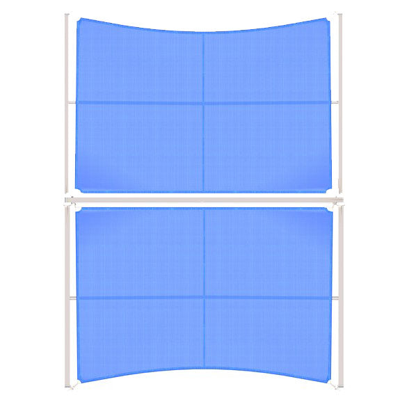 Cantilever Wing Cabled Double Slanted Shade Structure example; pictured size and colors may vary