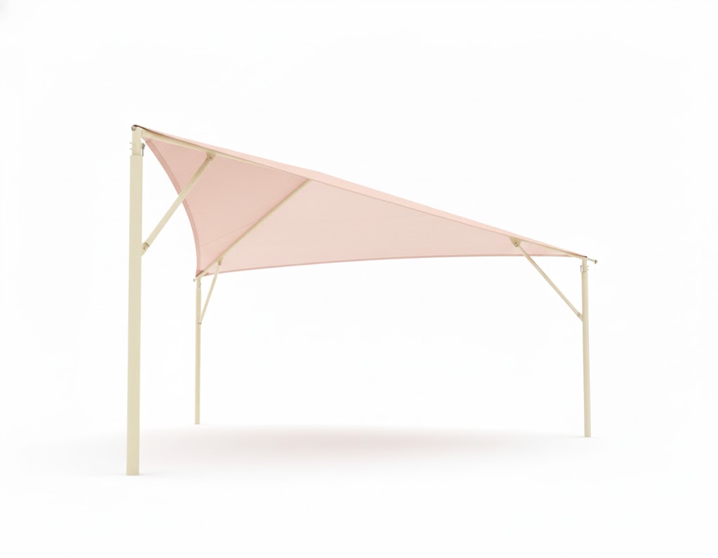 Triangle Shade Structure with 3 Posts example; pictured size and colors may vary