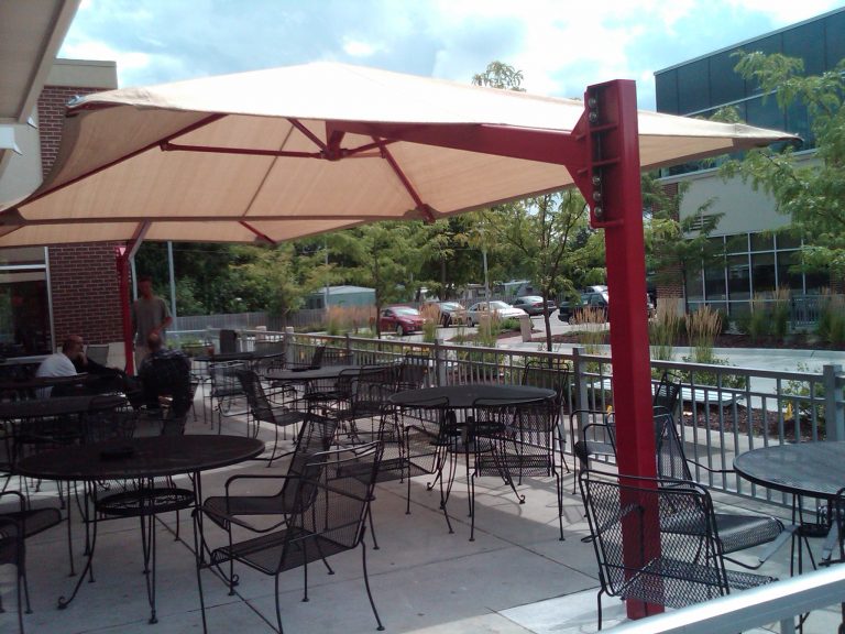 Cantilever Square Umbrella Shade example; pictured size and colors may vary