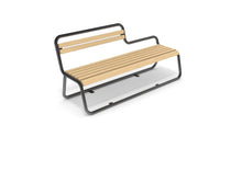 Cemer Zebra Half Backrest Bench CUS 154 Site Furnishing
