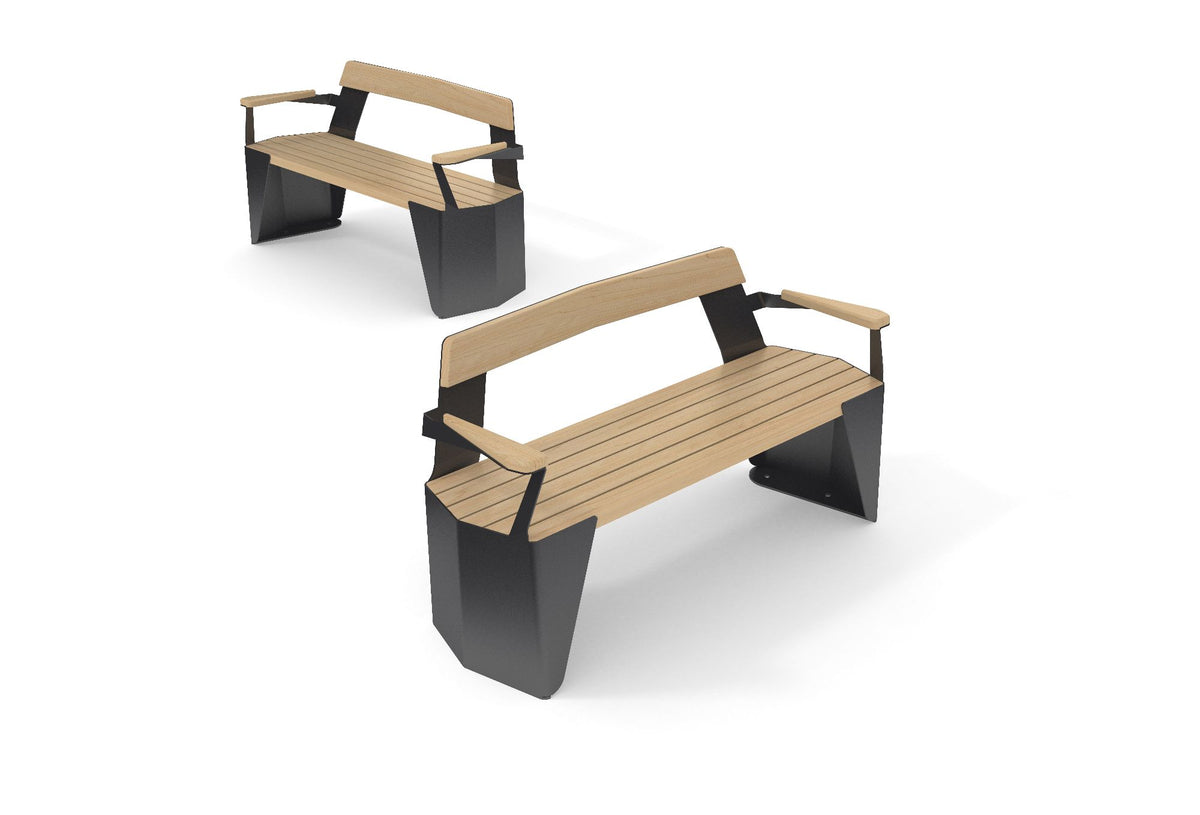 Cemer Bend Backrest Bench CUS 601 Site Furnishing