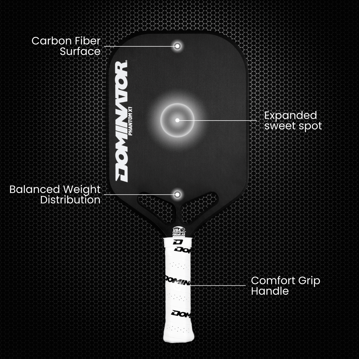 Dominator Phantom X1 Pickleball Paddle