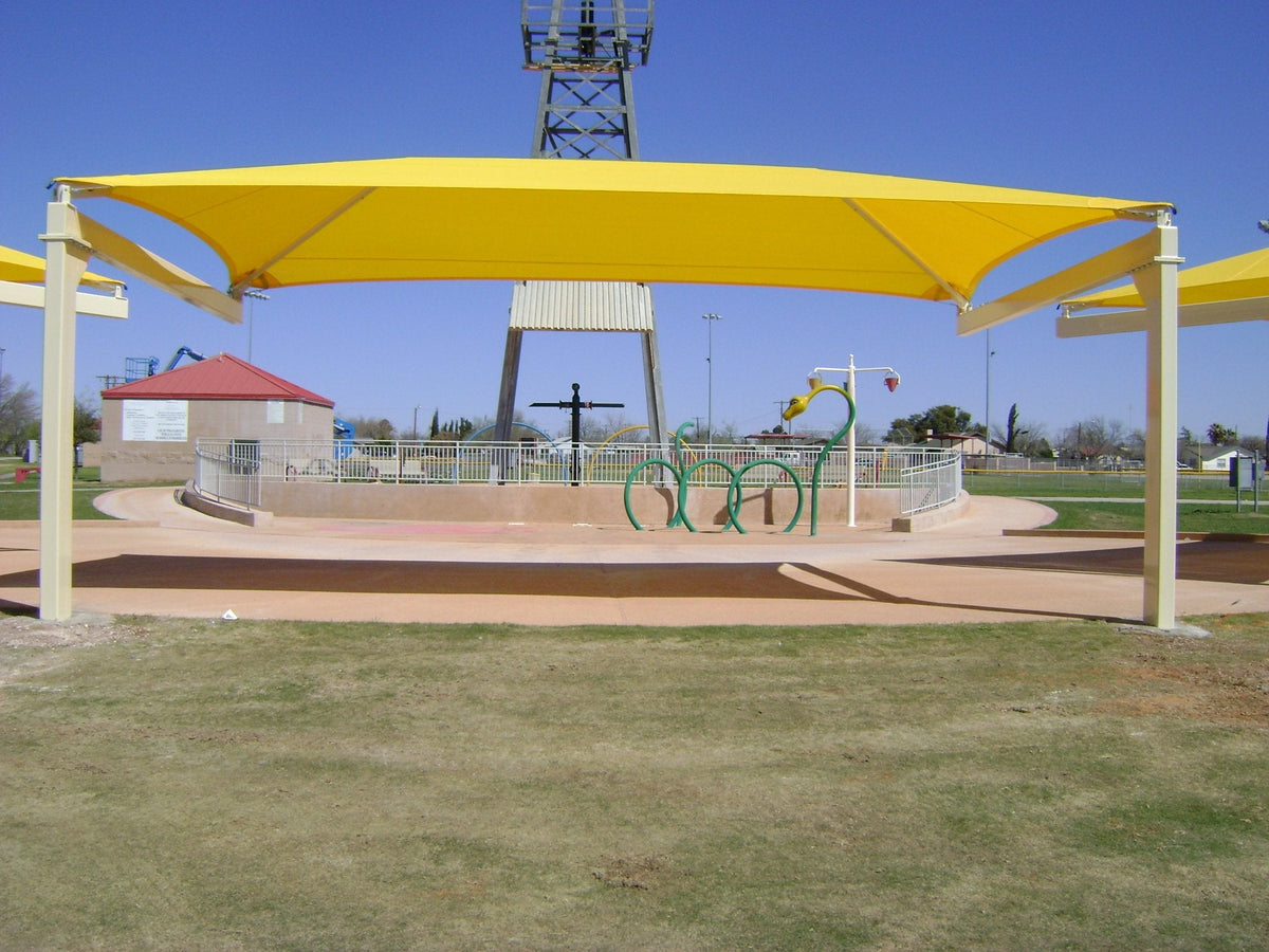 Full Cantilever Hip Shade Structure example; pictured size and colors may vary