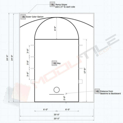 ProTile Basketball Court Floor, 20×24, Kit, Outdoor / Indoor