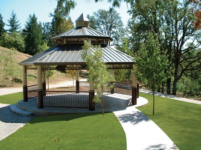24' Double Tier Octagonal Steel Shelter Pavilion – Playground Equipment ...