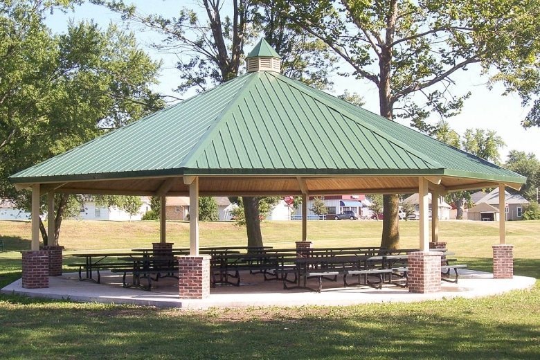 28' Single Tier Octagonal Steel Park Shelter – Playground Equipment ...