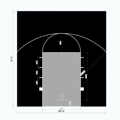 ProTile Sport Basketball Court Floor, 28×30, Kit