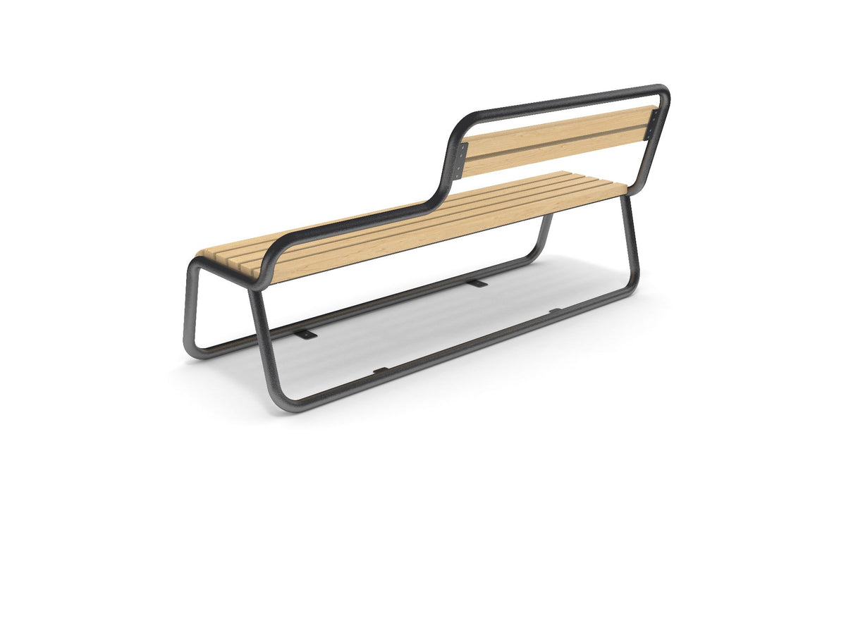Cemer Zebra Half Backrest Bench CUS 154 Site Furnishing