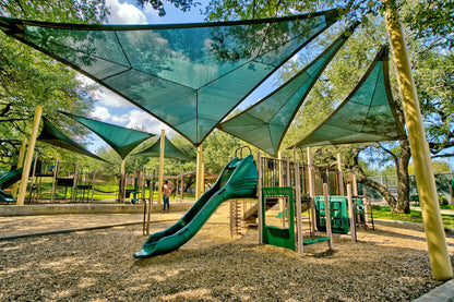 3 Point Triangle Sail Shade Structure example; pictured size and colors may vary
