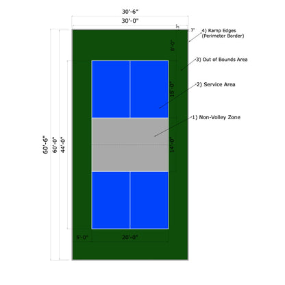 ProTile Pickleball Court Flooring, Kit, 30×60