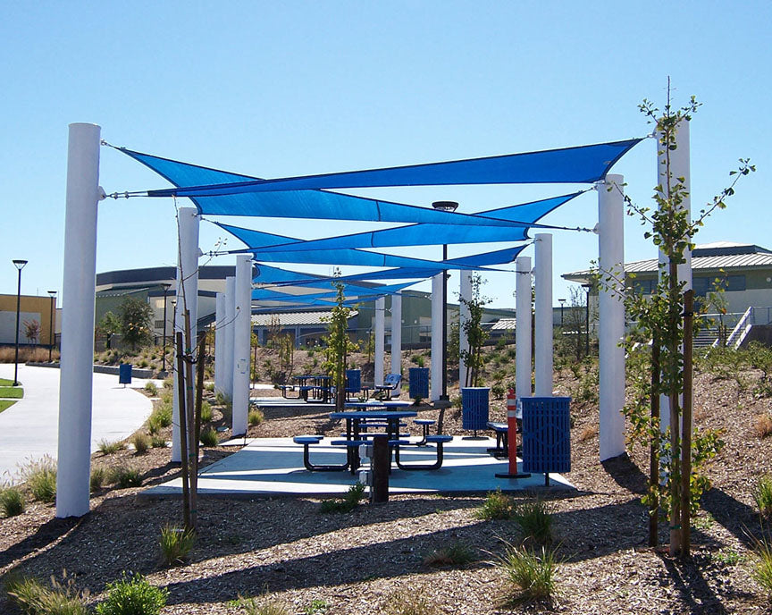 Sail Shade Structure (Custom) example; pictured size and colors may vary