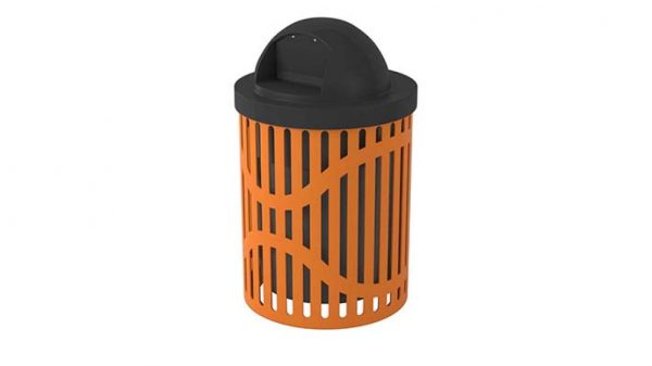 32 Gallon Funnel-Top Trash Receptacle With Door