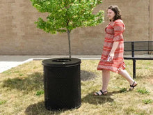 32 Gallon Expanded Steel Trash Receptacle with Liner