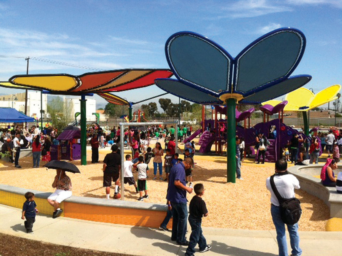 Custom Nature Shade Structure example; pictured size and colors may vary