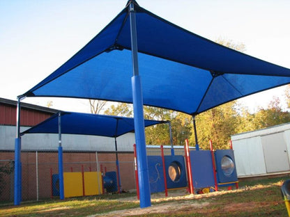Hip Roof Shade Structure with 4 Posts example; pictured size and colors may vary