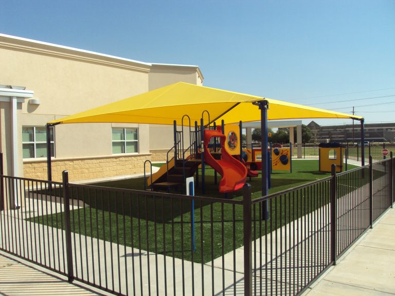 Hip Roof Shade Structure with 4 Posts example; pictured size and colors may vary