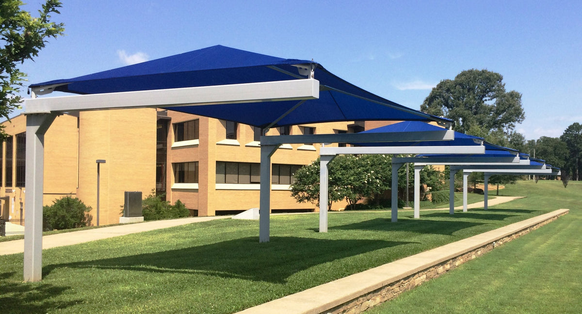 Full Cantilever Hip Shade Structure example; pictured size and colors may vary