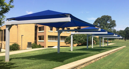 Full Cantilever Hip Shade Structure example; pictured size and colors may vary