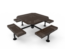 Standard Metal Rooted Octagon Table With Curled Edges