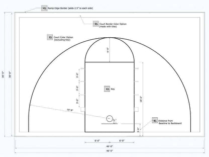 ProTile Half Court Basketball Floor, 46×30, Kit