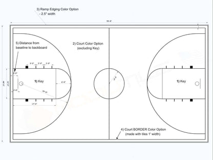 ProTile Full Court Basketball Floor, 46×78, Kit