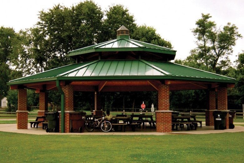 48' Double Tier Octagonal Steel Frame Shelter – Playground Equipment ...