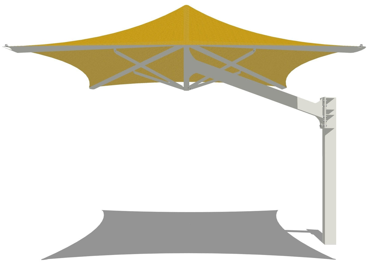 Cantilever Umbrella With A 4 Sided Conical Roof example; pictured size and colors may vary