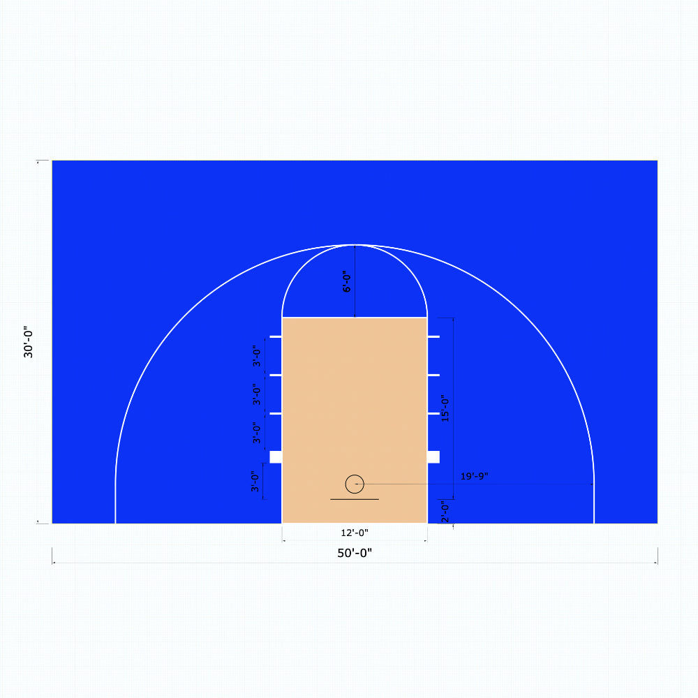 ProTile Basketball Court Tile, 50×30 Kit – Outdoor / Indoor