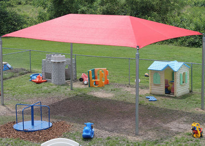 SportsPlay Stand Alone Hip Roof Shade Structure 20' x 24' example; pictured size and colors may vary