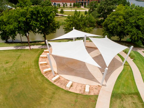 4 Point Hypar Sail Shade Structure example; pictured size and colors may vary