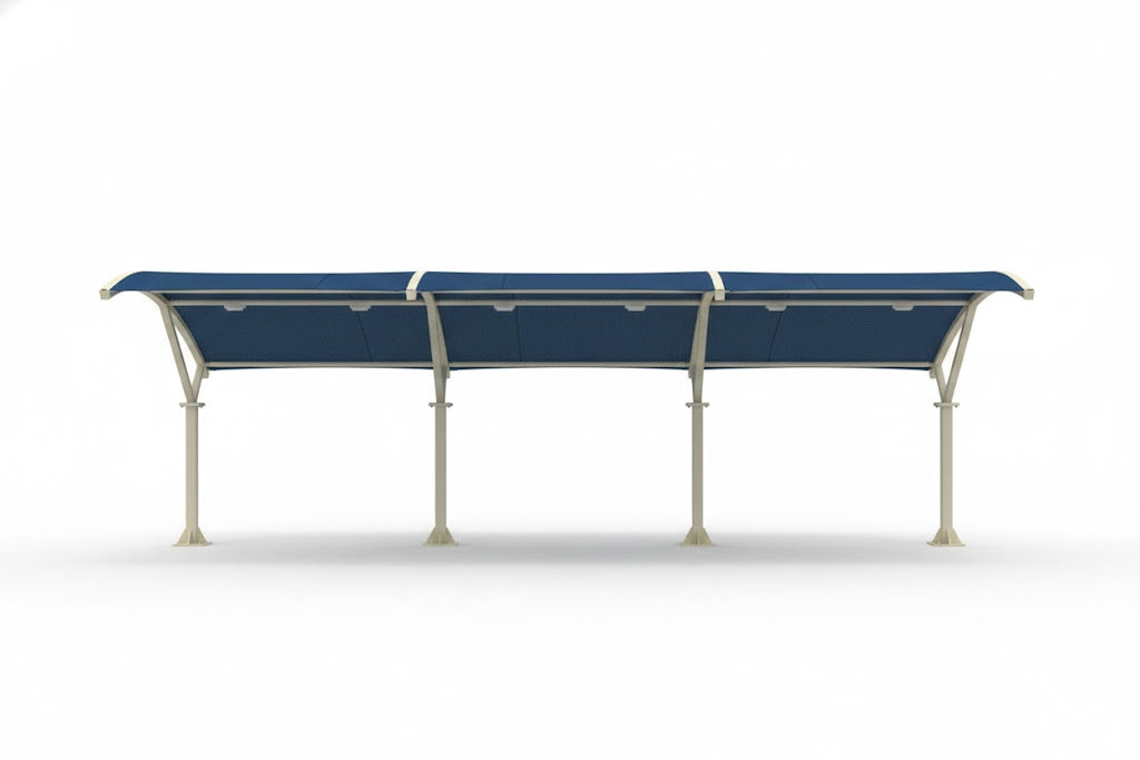 Eclipse 2 Post Arch Shade Structure example; pictured size and colors may vary