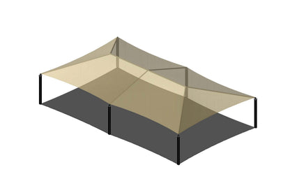 6 Post Hip Shade Structure example; pictured size and colors may vary