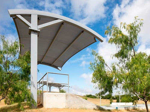 Panorama Cantilever Shade Structure example; pictured size and colors may vary