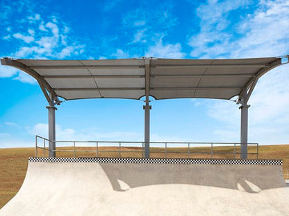 Panorama Cantilever Shade Structure example; pictured size and colors may vary