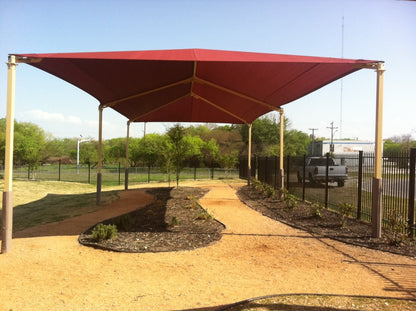 6 Post Hip Shade Structure example; pictured size and colors may vary