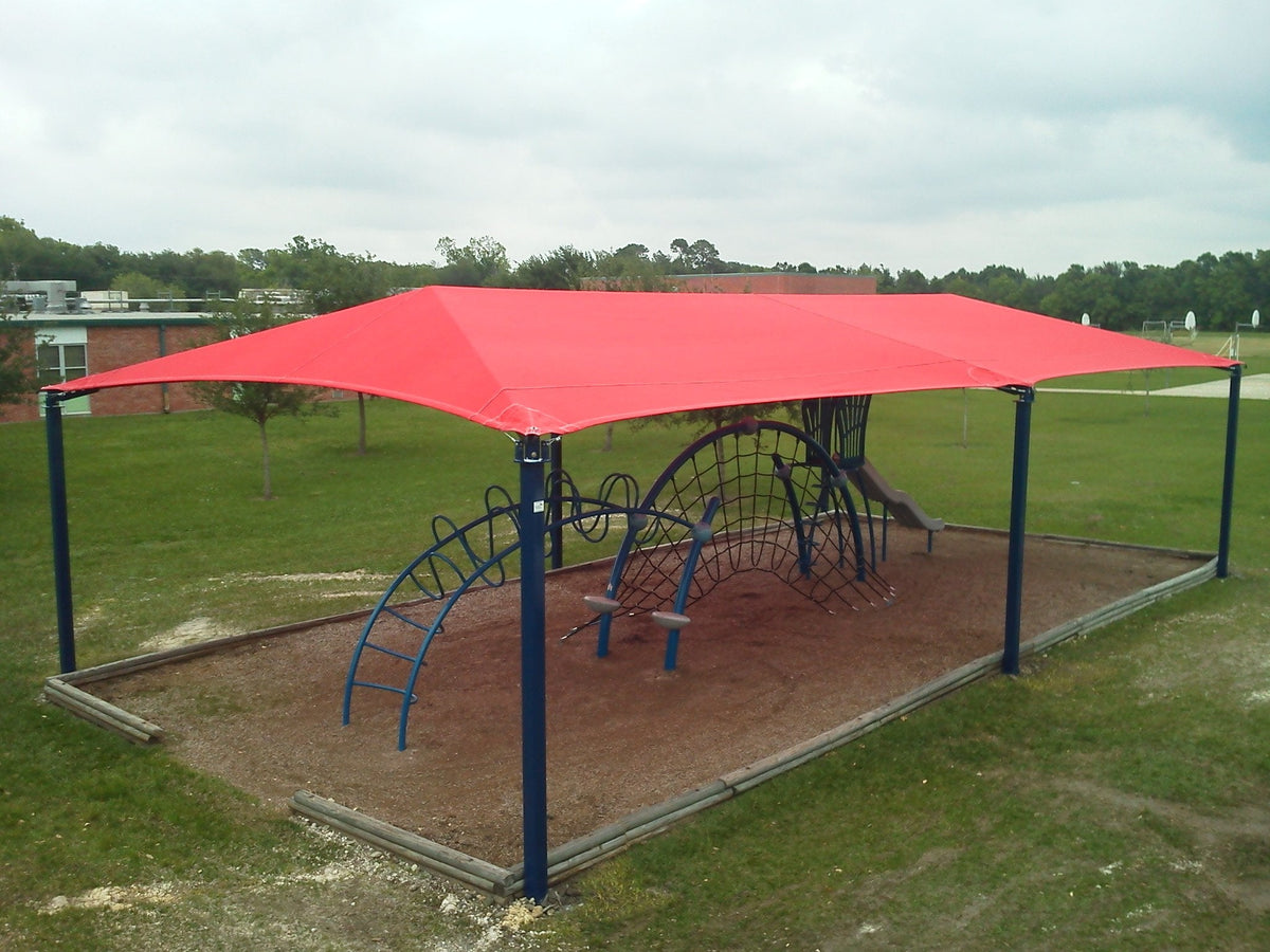 6 Post Hip Shade Structure example; pictured size and colors may vary