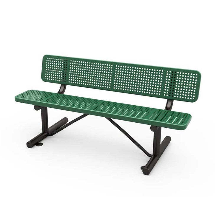 6' Park Bench with Back