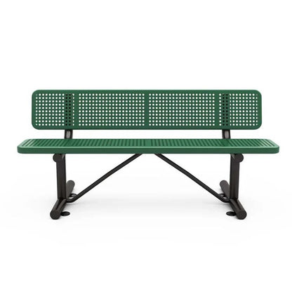 6' Park Bench with Back