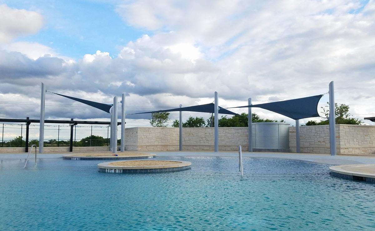 4 Point Sail Shade Structure example; pictured size and colors may vary
