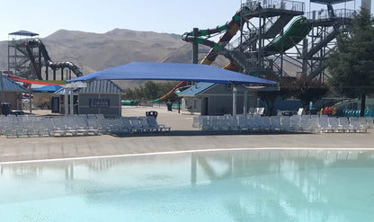 Semi Cantilever Hip Shade Structure example; pictured size and colors may vary
