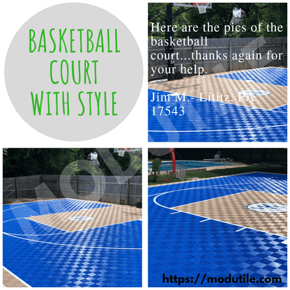 ProTile Half Court Basketball Floor, 46×30, Kit
