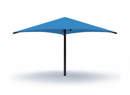 Single Post Pyramid Roof Shade Structure example; pictured size and colors may vary