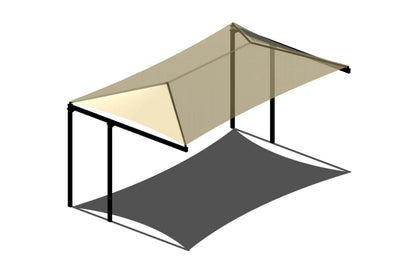 Semi Cantilever Hip Shade Structure example; pictured size and colors may vary