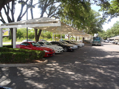 Semi Cantilever Hip Shade Structure example; pictured size and colors may vary
