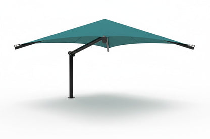 Single Post Pyramid Cantilever Shade Structure example; pictured size and colors may vary