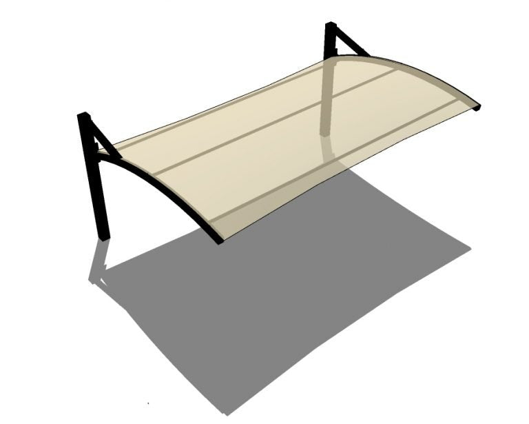 Arched Full Cantilever Shade Structure example; pictured size and colors may vary