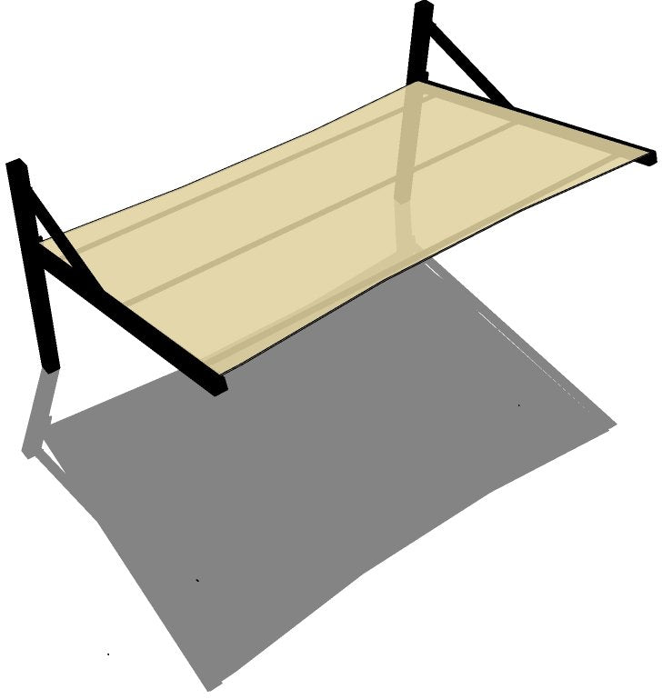 Full Cantilever with Single Slope Roof Shade Structure example; pictured size and colors may vary